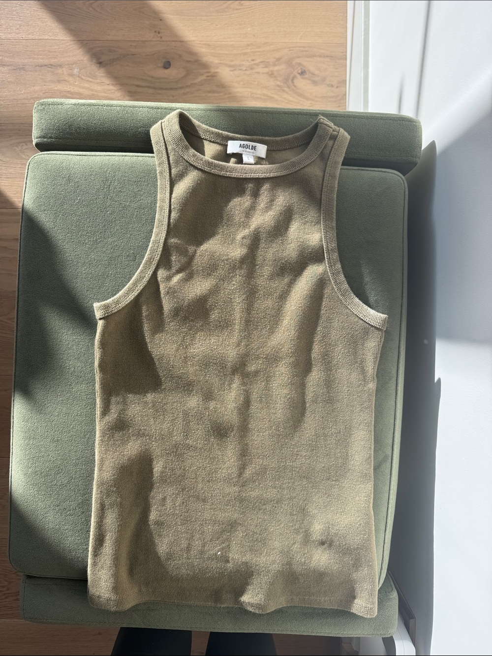 Agolde Olive Green Ribbed Tank